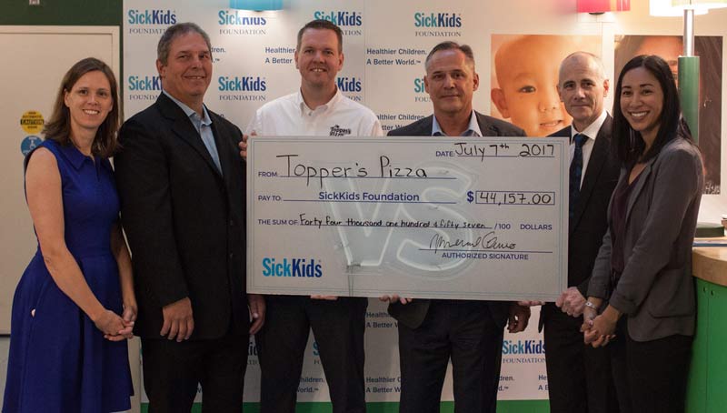 SickKids Recognises Topper's Pizza for 6 Year Partnership